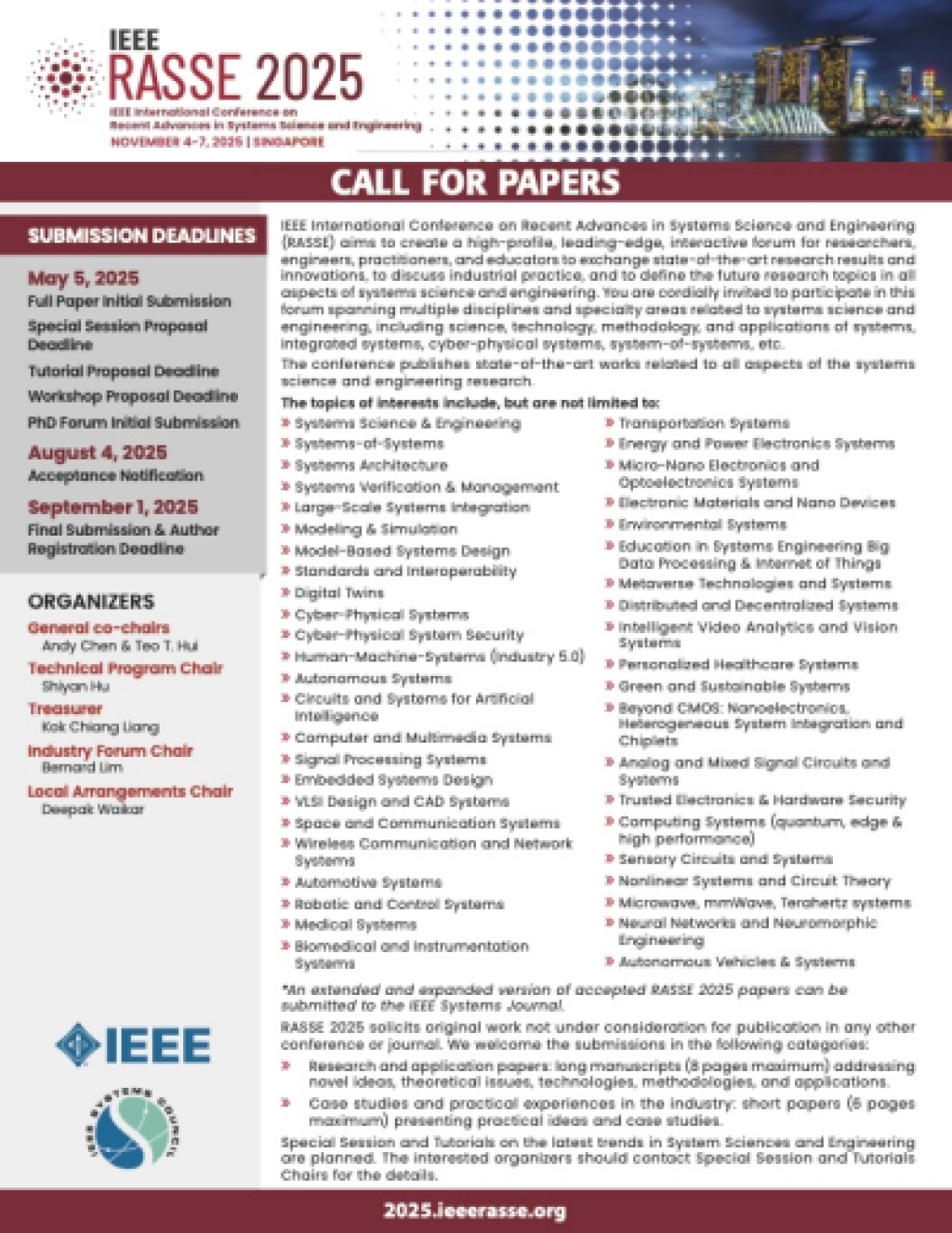 IEEE RASSE 2025 Call for Papers thumbnail.